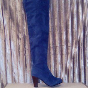 Over The Knee/Thigh High Faux Suede Blue Boots